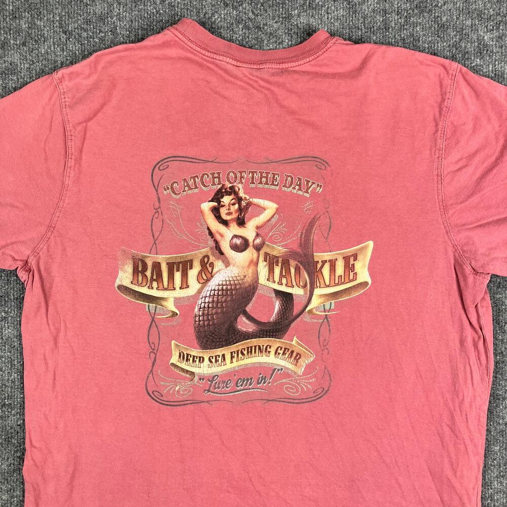 Breakwater Bait &‎ Tackle T-Shirt Mens Size M Pink Graphic Short Sleeve Fishing